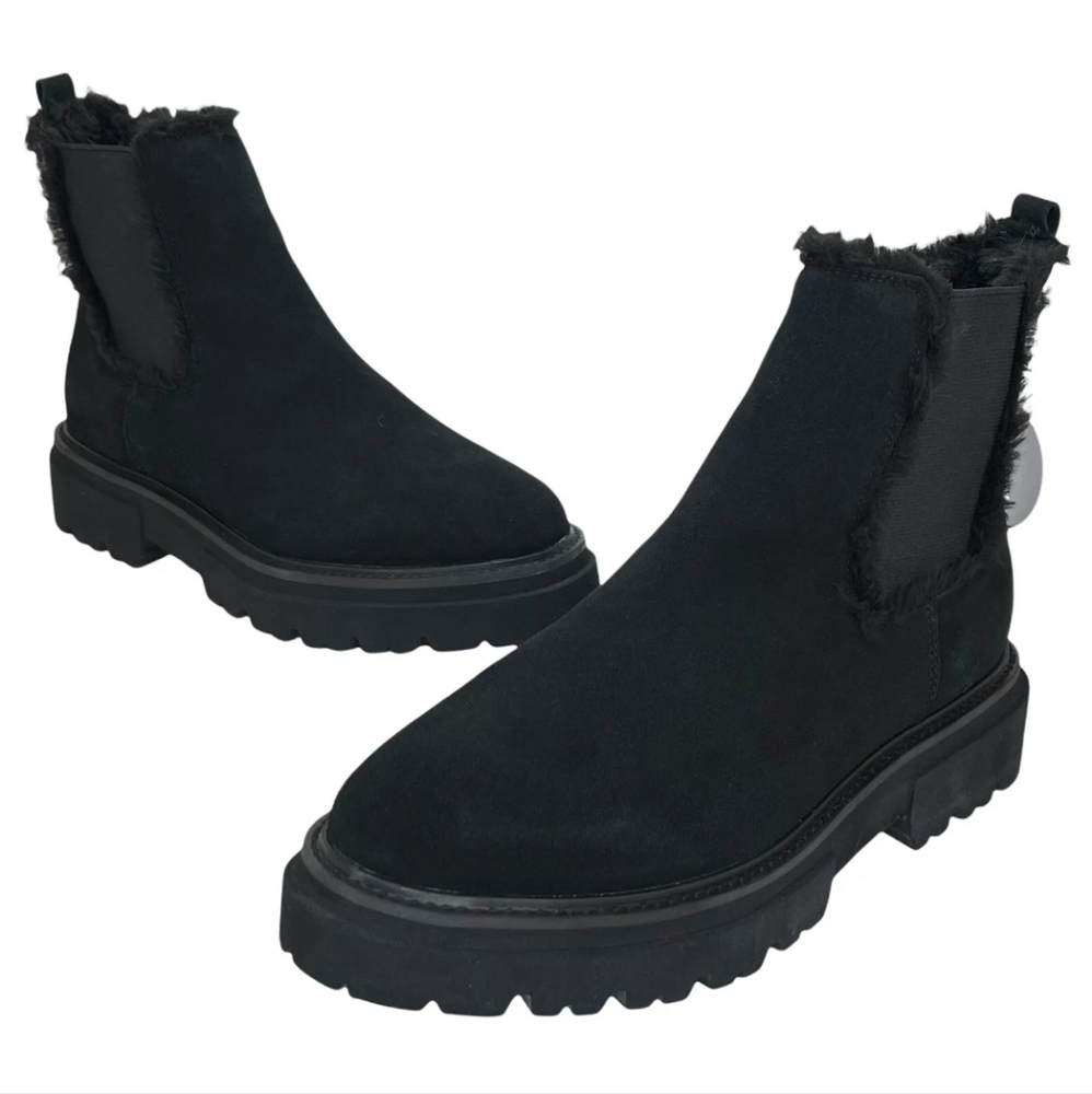 Steven NY by Steve Madden Suede Water Resistant Lug Sole Booties - Picture 3 of 7